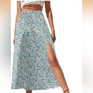 Floral Green Skirt
